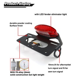 Xitomer Fender Eliminator, Fit for CMX500 Rebel 2017 2018 2019 Tail Tidy, License Plate Bracket Fender Eliminator Kit, With Tail Light (Red)