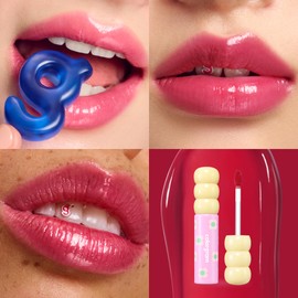 COLORGRAM COLORGRAM Fruity Glass Tint 08 Lovely Raspberry | Korean Long Lasting & Waterproof Lip Stain | Glossy Dewy Lip Gloss, Highly Pigmented Raspberry Red Shade with Glowing effect 0.11 Oz.