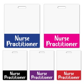 Toykee Oversized Nurse Practitioner Badge Buddy Card Holder - Horizontal NP Accessories XL Blue Pink Black Purple Red ID Badge Card Holder Name Tags Buddy for Hospital Work
