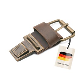 Thielemann Ersatzschnalle für Taschen mit einem 3 cm breitem Riemen, Taschenverschluss mit Steckschnalle & Steckschloss, Ersatzteil zum selbst reparieren (ranger | dunkelbraun)