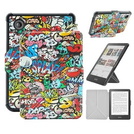 Case Compatible with 6" Kobo Clara Colour/BW (2024)/2E (2022)/Tolino Shine Color/Shine 5 (2024)/Shine 4 (2022), Includes a Screen Protector - Premium PU Leather Cover with Auto Sleep/Wake