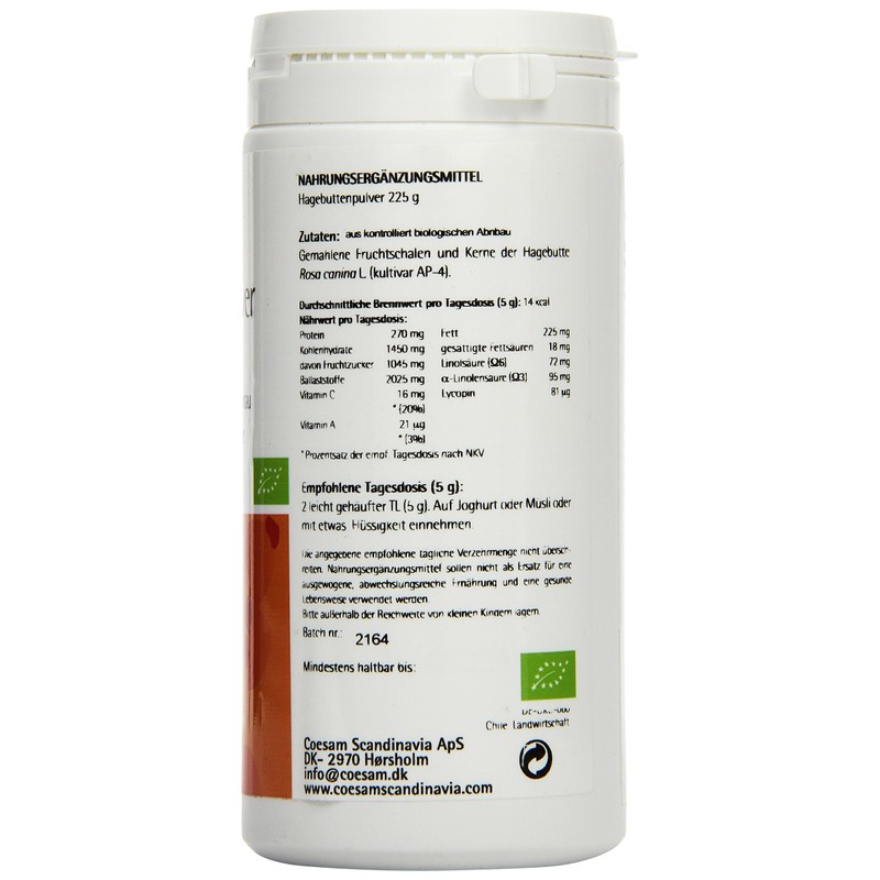 Coesam Organic Rosehip Powder, Pack of 1 (1 x 225