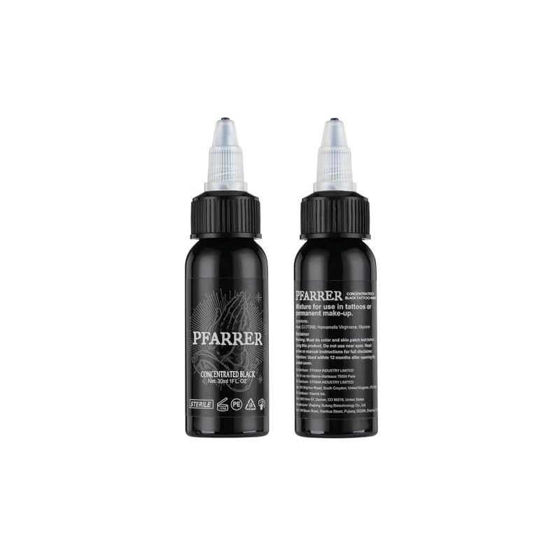 PFARRER Colour Black 1 oz (30 ml) Skin-friendly Colour Ink