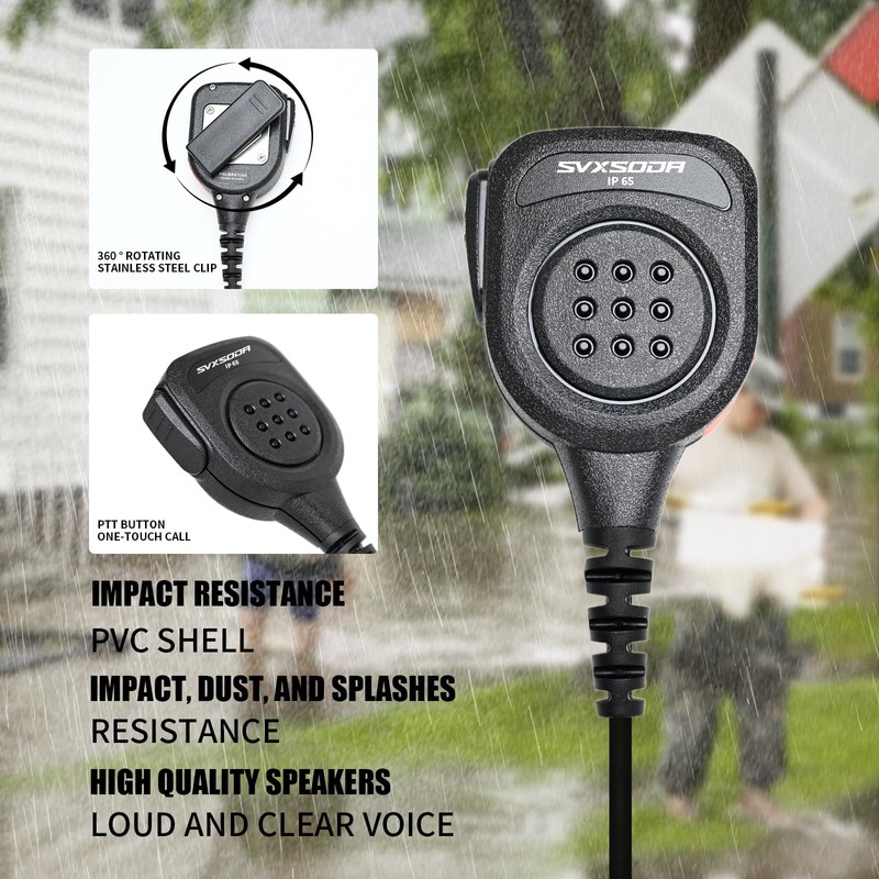 1-Pin 2.5mm Shoulder Speaker Mic Compatible with Motorola Talkabout Two-Way