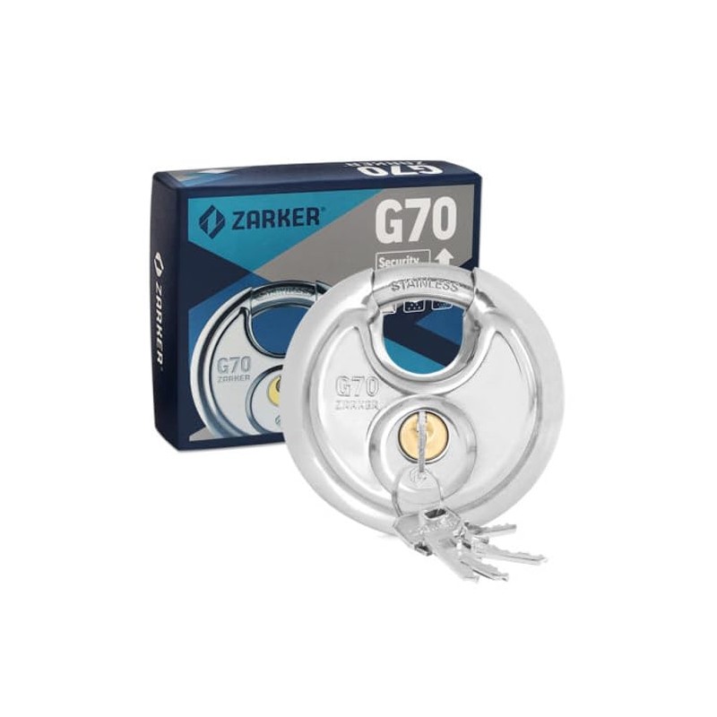Zarker G70 Heavy Duty Stainless Steel Keyed Discus Padlock –