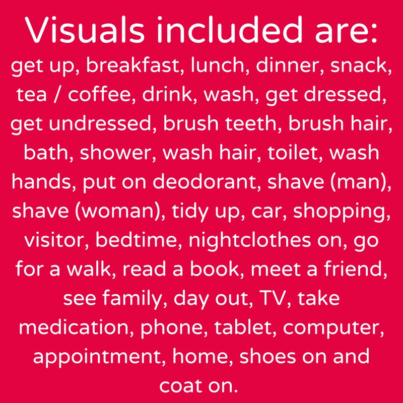 Visual Timetable for Adults Visual Schedule communication cards dementia board