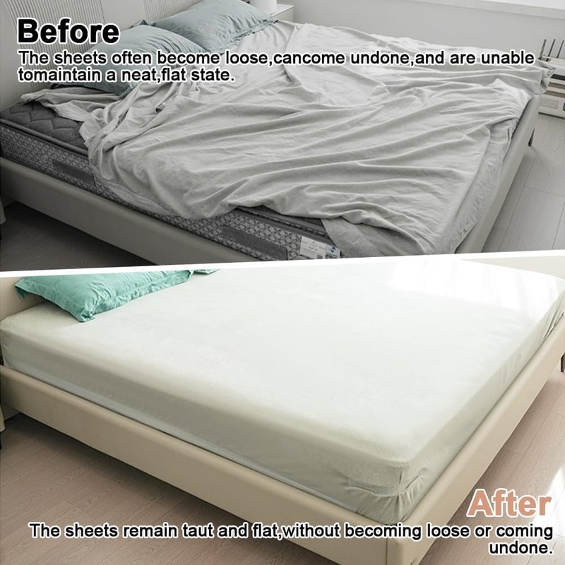 XUDUOO 4PCS Bed Sheet Holder with Lock Strips, Heavy Duty