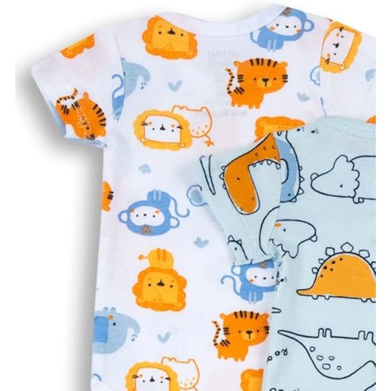 Chicco, Set of 4 Baby Boys Bodysuits Short Sleeve 100%