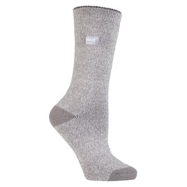 HEAT HOLDERS Lite - Ladies Thin Winter Thermal Socks in 10+ colours 4-8 UK (4-8, Silver/Cream)