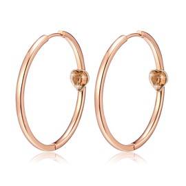 EVEVIC Trendy Austrian Crystals Heart Hoop Earrings for Women 14K Gold Plated Hypoallergenic Hoops Earring Jewelry Gift (Light Topaz)