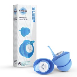 EarPeace Sleeping Ear Plugs, Pack of 6, Includes Case, Standard Size (Light Sound Insulation, Sound Reduction Value of 24 dB)