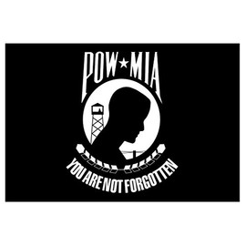 Rogue River Tactical Veteran POW MIA Black Flag Patriotic Military Auto Car Decal Window Bumper Sticker (10x6" Large)