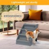 Foldable Dog Ramp Stairs Steps -Grey