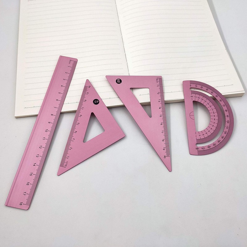 Accod Aluminum Alloy Ruler Set: Stainless Steel Scale Ruler, Math