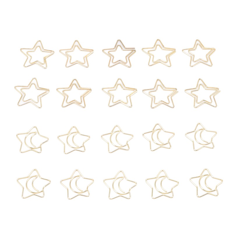 100 Pcs Paper Clips Portable Small Anti Slip Cute Star