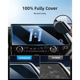 LANGBEAN Screen Protector for 2023 2024 2025 Toyota Highlander 12.3 inch Touchscreen, HD Clear, High Sensitivity, 9H Tempered Glass Car Navigation Screen Protector