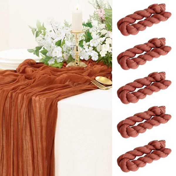 Table Runner Cheesecloth 10 FT Boho Rustic Table Runner Gauze