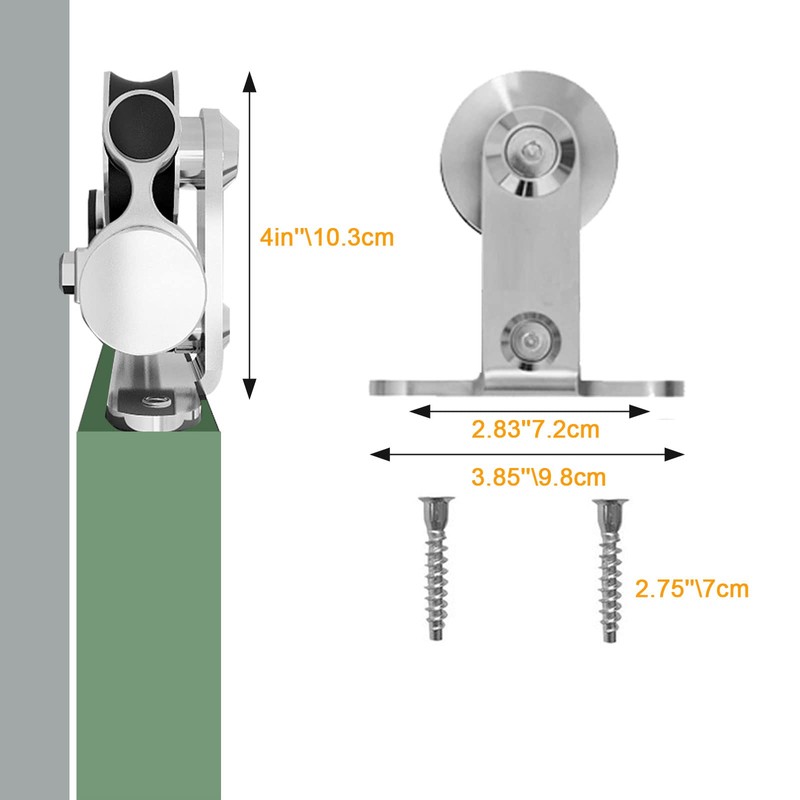 CCJH Sliding Barn Door Hardware Hangers Only 2pcs Stainless Steel