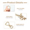 24 Pcs Heart Shaped Keychain Clip, Swivel Lobster Clasp Gold