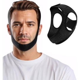 Adjustable Chin Strap for Sleeping – Soft and Breathable Snore Reduction Strap for Men and Women – Non-Medical Sleep Support Device – Comfortable Fit, Reusable Design (M)