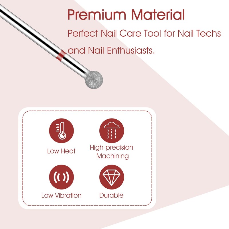 WLLHYF Nail Drill Bits, Ball Shape Nail Cleaner Professional Stainless