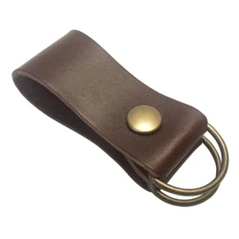 [highstyle] Tochigi Leather Key Chain, Made in Japan, Double D-Ring Shape Design, Belt Loop Key Chain, antique/dark brown