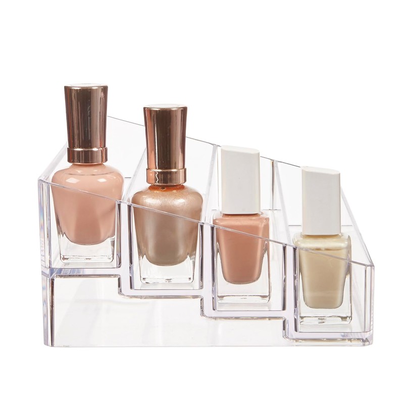 STORi Multi-Level Nail Polish Bottle Holder | Clear Plastic Organizer