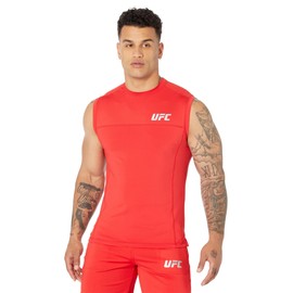 UFC Sleeveless Crew Neck Tank Top for Men – Blended Cotton – Short Sleeves – Regular Fit – Graphic Printed Red 2XL One Size