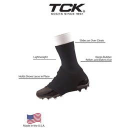 TCK Football Spat Cleat Covers (Black, Medium)