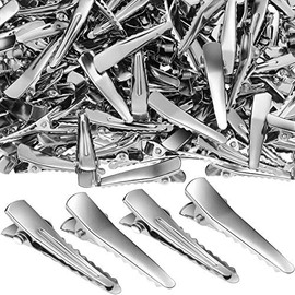200 Pieces Silver Metal Alligator Hair Clips Alligator Hair Pins Duckbill Hair Clips Teeth Bows Hair Clips for Women Girls Hair Care Hair Accessories, 1.2 Inch