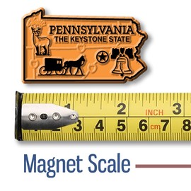 Pennsylvania Small State Magnet by Classic Magnets, 2.3" x 1.4", Collectible Souvenirs Made in The USA