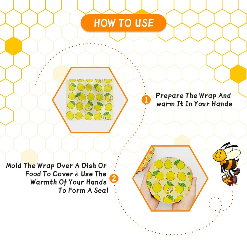 Reusable Beeswax Wrap - 9 Pack Eco-Friendly Beeswax Wraps For