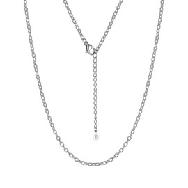 Suplight Women's Rolo Chain without Pendant Stainless Steel O Chain Unisex Link Chain Choker Fashion Jewellery Chain Length 35/41/46/51/56/61/66/71/76 cm + 2 cm