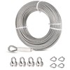 hannger 1/4 Stainless Steel Cable, 100ft Wire Rope with Wire