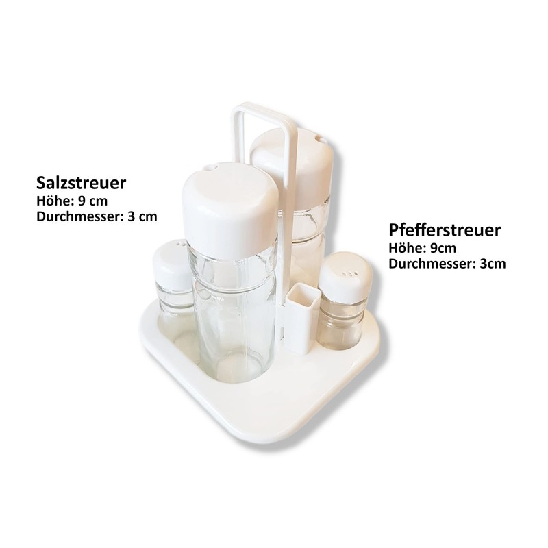 6-Piece Spice Rack Cruet Salt, Pepper, Vinegar Dispenser, Oil Dispenser