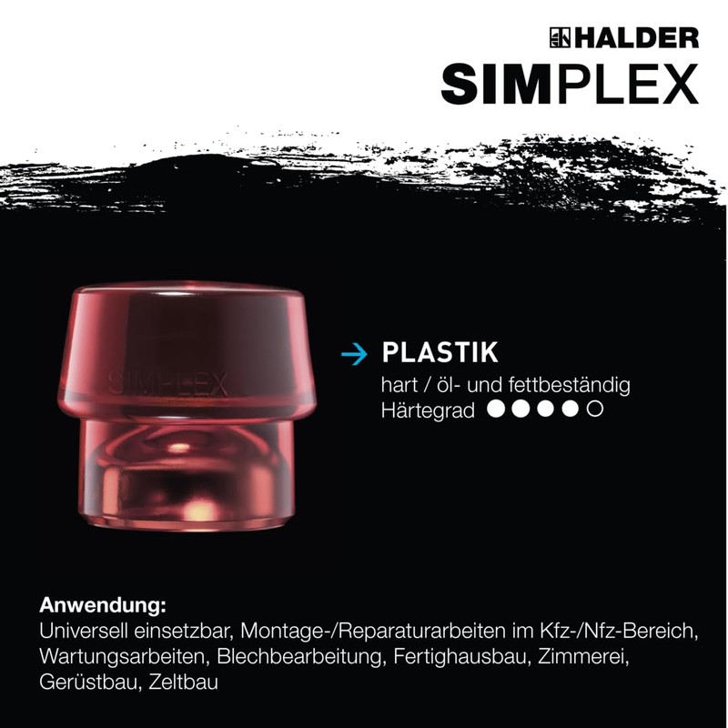 Halder 3106030" Simplex Plastic Soft-Face Mallet, Multi-Colour, 30 mm