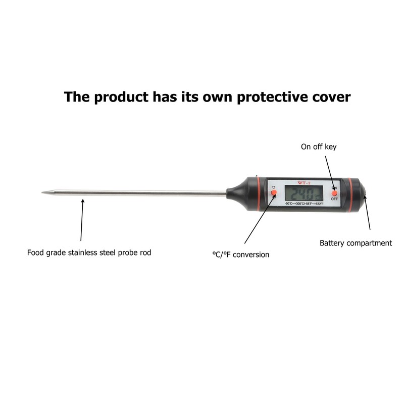 Thermometer Easy Using ABS Scratch Resistance Accurate Probe Thermometer for
