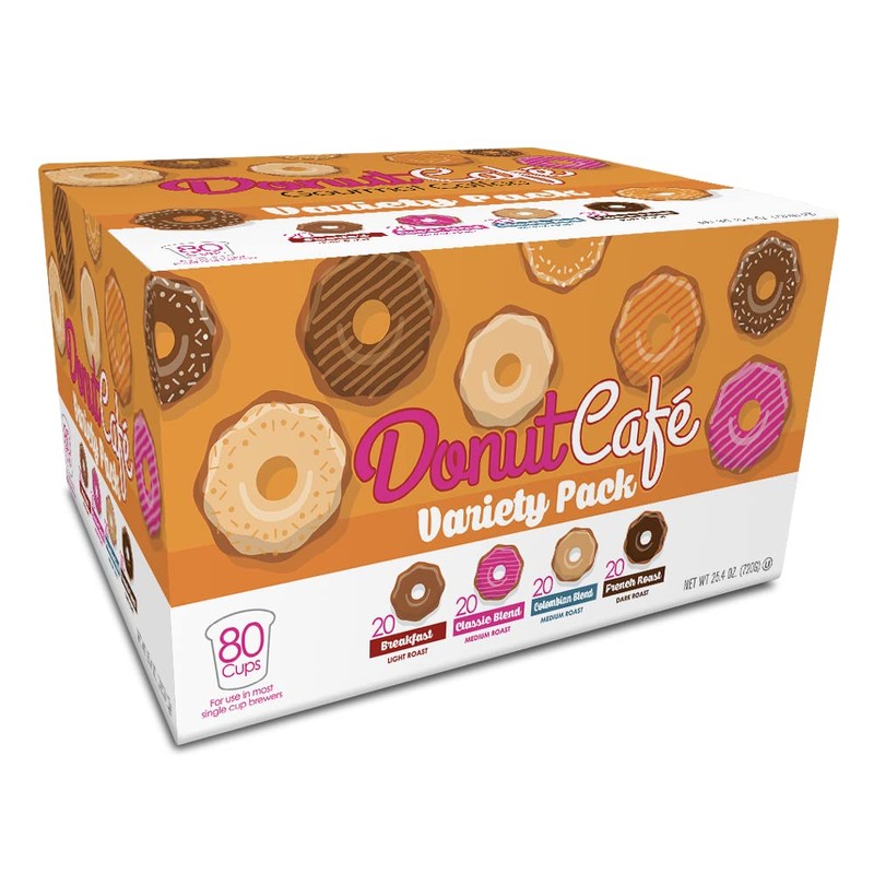 Donut Café Single Serve Coffee Pods for Keurig K Cup