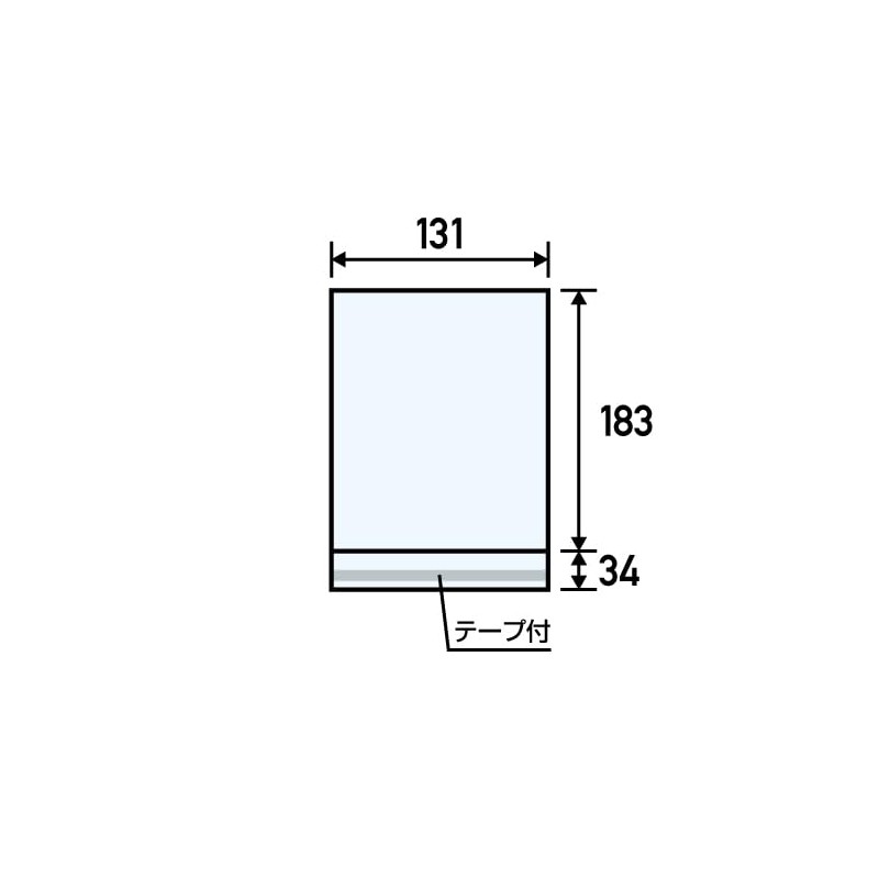 Package Land: OPP #40 x 131 x 183 mm +