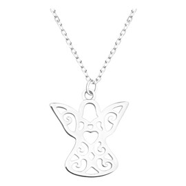 Sofia Milani - N0423 Women's Necklace 925 Silver Guardian Angel Pendant, Sterling silver, No Gemstone