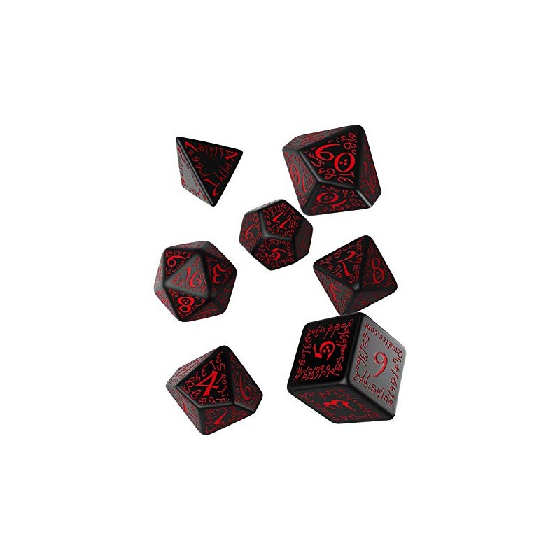Elvish Dice Set, Black/Red