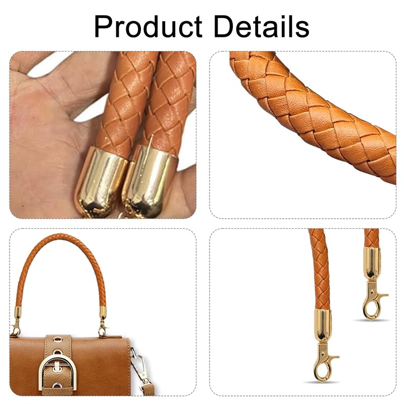 AhhiAboo Pack of 2 Leather Bag Handles, Replacement Bag Strap