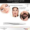 Swordcrown Tweezers, Professional Solingen, 8 cm Offset Angled Eyebrow Plucking,