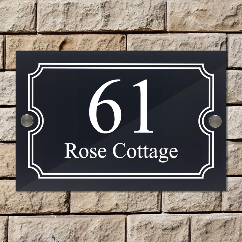 Badgemaster Modern Anthracite House Number Sign Plaque Stainless Steel Standoffs