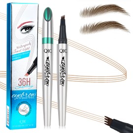 LALASTYLE 2PCS Eyebrow Pencil,Magic Eyebrow Pencil with 4 Fork Tip,Microblading Eyebrow Pen for Natural Hair-Like Brows,Long-Lasting & Waterproof & Smudgeproof Eyebrow Pen(Light Coffee)