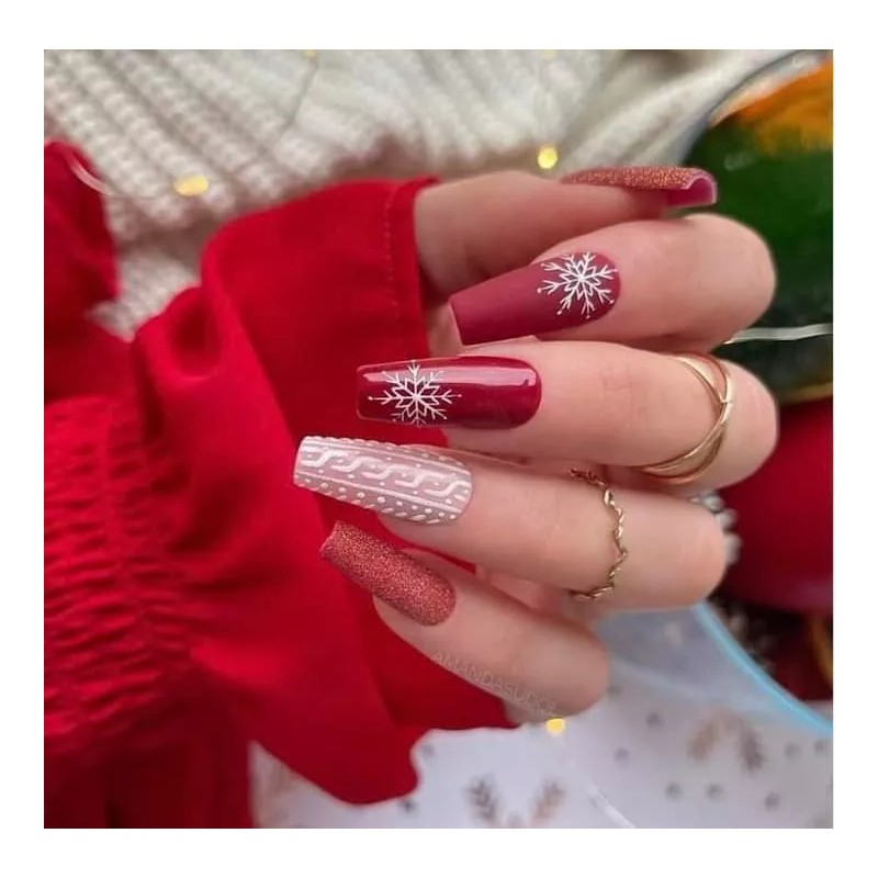 Perfect Nails Press On Uñas Press On Navidad