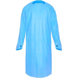Disposable Waterproof PPE Isolation Gown with Waist Ties, Thumb Loops,100, Blue, One Size fits All