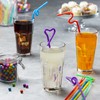 GUSTO [200 Pack] 10.02"High Long Flexible Straws, Disposable Plastic Drinking