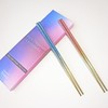 TIAKO 2 Pair Titanium Chopsticks Set (Blue & Pink) |