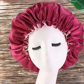 Sleep Hair Perm Hair Styling Satin Banding Night Care Treatment Hair Cap S873 1 Piece Wine / 수면 헤어펌 헤어스타일링 새틴 밴딩 나이트케어 트리트먼트 헤어 캡 S873 1개 와인